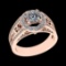 1.57 Ctw VS/SI1 Diamond 10k Rose Gold Engagement Ring (ALL DIAMOND ARE LAB
