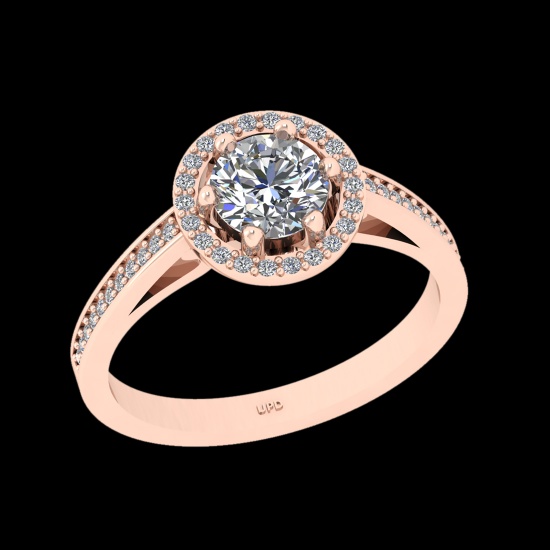 1.25 Ctw VS/SI1 Diamond 18K Rose Gold Engagement Ring (ALL DIAMOND ARE LAB
