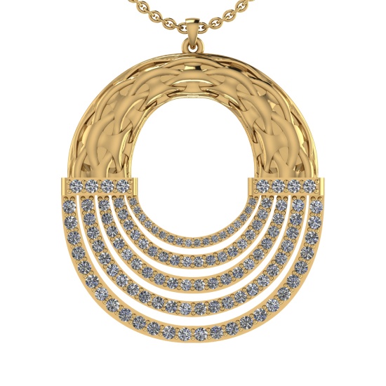 1.00 Ctw VS/SI1 Diamond Prong Set 14k Yellow Gold Pandant (ALL DIAMOND ARE