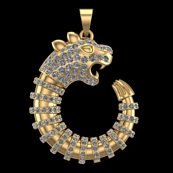 0.78 Ctw VS/SI1 Diamond Prong Set 18k Yellow Gold Creature theme Pendant(AL