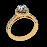 1.96 Ctw VS/SI1 Diamond Prong Set 18k Yellow Gold Engagement Ring (ALL DIAM