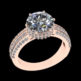 3.59 Ctw SI1/SI2 Diamond 10k Rose Gold Engagement Ring (ALL DIAMOND ARE LAB