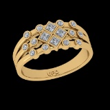0.42 Ctw VS/SI1 Diamond Prong Set 18k Yellow Gold Engagement Ring (ALL DIAM