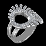 1.74 Ctw VS/SI1 Diamond 10k white Gold Engagement Ring (ALL DIAMOND ARE LAB