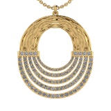 1.00 Ctw VS/SI1 Diamond Prong Set 14k Yellow Gold Pandant (ALL DIAMOND ARE