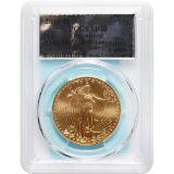 Certified Burnished American $50 Gold Eagle 2016-W SP70 PCGS silver label