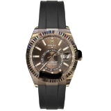 Brand New Rolex Chocolate 18k Gold Skydweller on Oysterflex Strap Comes wit