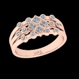 0.42 Ctw VS/SI1 Diamond Prong Set 18k Rose Gold Engagement Ring (ALL DIAMON