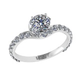 1.71 Ctw VS/SI1 Diamond 14k white Gold Hiden Halo Engagement Ring (ALL DIAM