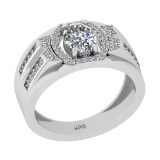 1.07 Ctw VS/SI1 Diamond 10K White Gold Engagement Ring (ALL DIAMOND ARE LAB