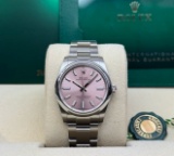 34mm Rolex Oysterperpetual Pink Dial Comes With Box & Papers