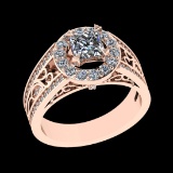 1.57 Ctw VS/SI1 Diamond 10k Rose Gold Engagement Ring (ALL DIAMOND ARE LAB