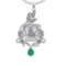 4.41 Ctw VS/SI1 Emerald and Diamond Prong Set 14K White Gold Pendant (ALL D
