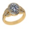 3.26 Ctw VS/SI1 Diamond 14k Yellow Gold Engagement Ring
