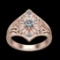 0.67 Ctw VS/SI1 Diamond Prong Set 18k Rose Gold Engagement Ring (ALL DIAMON