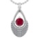 0.80 Ctw VS/SI1 Ruby and Diamond 14k white Gold Engagement Ring
