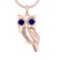 1.75 Ctw VS/SI1 Blue Sapphire and Diamond 14K Rose Gold Pendant (ALL DIAMON