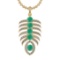 4.60 Ctw VS/SI1 Emerald and Diamond 14k Yellow Gold Pandant (ALL DIAMOND AR