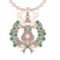 3.02Ctw VS/SI1 Emerald and Diamond 14K Rose Gold Necklace(ALL DIAMOND ARE L