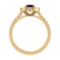 0.92 Ctw VS/SI1 Blue Sapphire and Diamond 14k Yellow Gold Engagement Ring (