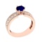 1.36 Ctw VS/SI1 Blue Sapphire and Diamond Prong Set 14K Rose Gold Engagemen