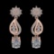 13.57 Ctw VS/SI1 Diamond Prong Set 18k Rose Gold Dangle Stud Earrings (ALL
