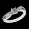 0.73 Ctw VS/SI1 Diamond Prong Set 18k white Gold Engagement Ring (ALL DIAMO