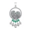 3.73 Ctw VS/SI1 Emerald and Diamond 14k white Gold Pandant (ALL DIAMOND ARE