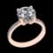 3.13 Ctw SI1/SI2 Diamond 10k Rose Gold Engagement Ring (ALL DIAMOND ARE LAB