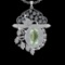 22.47 Ctw VS/SI1 Green Amethyst And Diamond 14K White Gold Necklace( ALL DI