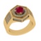 1.42 Ctw VS/SI1 Ruby and Diamond 14K Yellow Gold Engagement Ring (ALL DIAMO