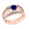 1.03 Ctw VS/SI1 Blue Sapphire and Diamond 14k Rose Gold Engagement Ring (AL