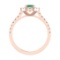 0.92 Ctw VS/SI1 Emerald and Diamond 14k Rose Gold Engagement Ring (ALL DIAM