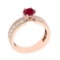 1.36 Ctw VS/SI1 Ruby and Diamond Prong Set 14K Rose Gold Engagement Ring (A