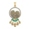 3.73 Ctw VS/SI1 Emerald and Diamond 14k Yellow Gold Pandant (ALL DIAMOND AR