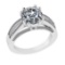 2.75 Ctw VS/SI1 Diamond 14K White Gold Vintage Style Engagement Ring