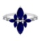 1.75 Ctw VS/SI1 Blue Sapphire And Diamond 14K White Gold Cocktail Ring