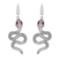 2.15 CtwVS/SI1 Ruby and Diamond 14K White Gold Sneak Earrings