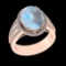 5.95 Ctw VS/SI1 Rainbow Moonstone And Diamond 14K Rose Gold Engagement Ring