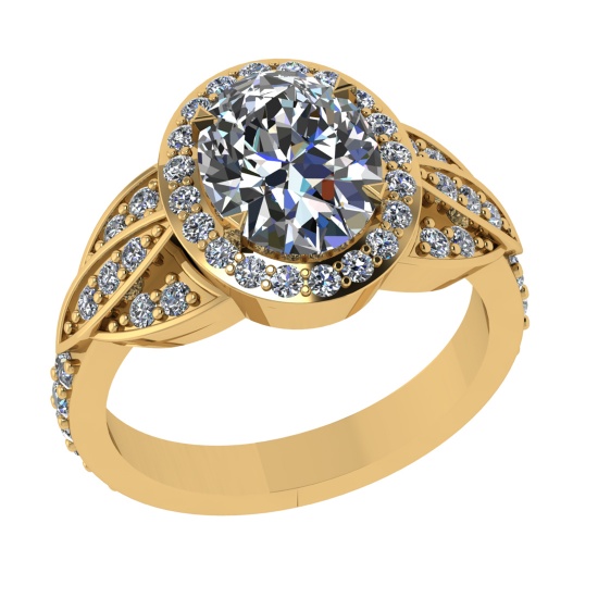 3.26 Ctw VS/SI1 Diamond 14k Yellow Gold Engagement Ring