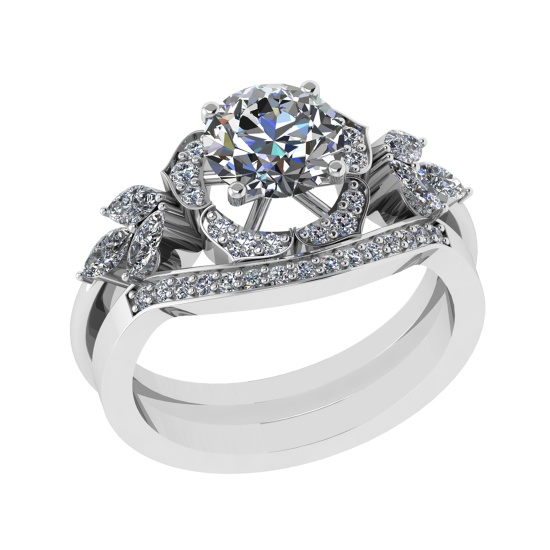 2.17 Ctw SI1/SI2 Diamond 14k white Gold Engagement Ring (ALL DIAMOND ARE LA