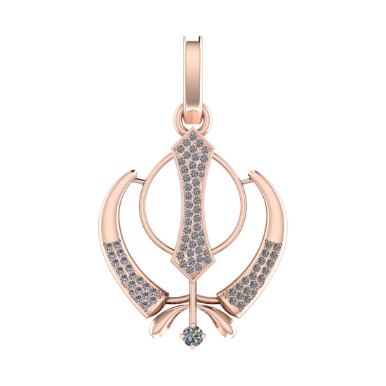 1.47 Ctw SI2/SI1 Diamond Prong Set 14k Rose Gold Pendant (ALL DIAMOND ARE L