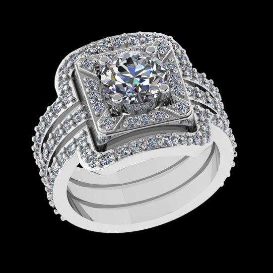 2.61 Ctw VS/SI1 Diamond Prong Set 18k white Gold Engagement Ring (ALL DIAMO