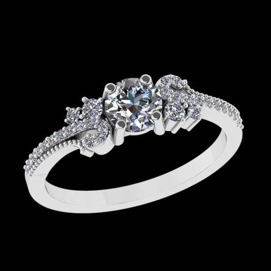 0.77 Ctw VS/SI1 Diamond 10k white Gold Engagement Ring (ALL DIAMOND ARE LAB