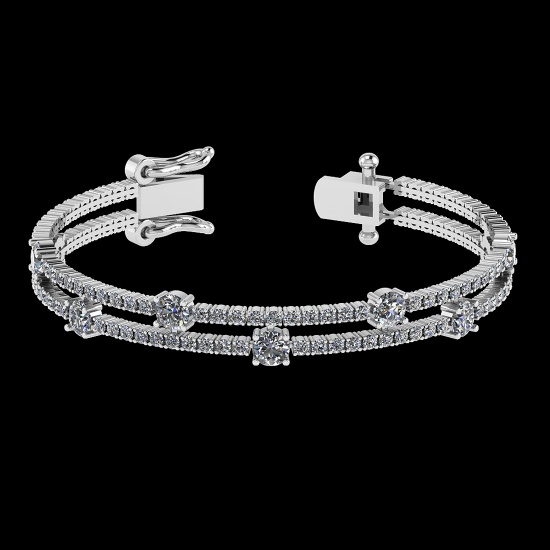 3.32 Ctw VS/SI1 Diamond Style 14K White Gold Bracelet (ALL DIAMOND ARE LAB