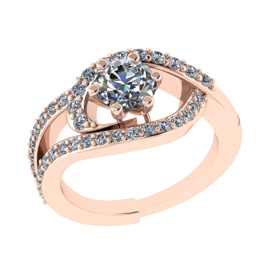 1.63 Ctw SI1/SI2 Diamond 14k Rose Gold Engagement Ring (ALL DIAMOND ARE LAB