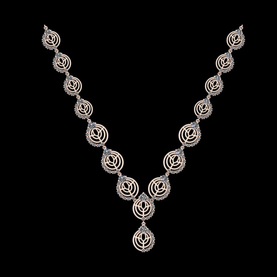 9.64 Ctw SI1/SI2Diamond Prong Set 10k Rose Gold Necklace (ALL DIAMOND ARE L