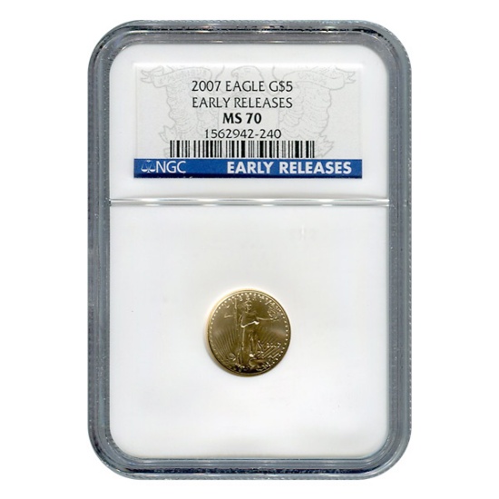 Certified American $5 Gold Eagle 2007 MS70 NGC Early Release
