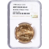 Certified American $50 Gold Eagle 1998 Struck Through Error MS69 NGC