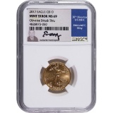 Certified American $10 Gold Eagle 2017 Mint Error MS69 NGC Obverse Struck T
